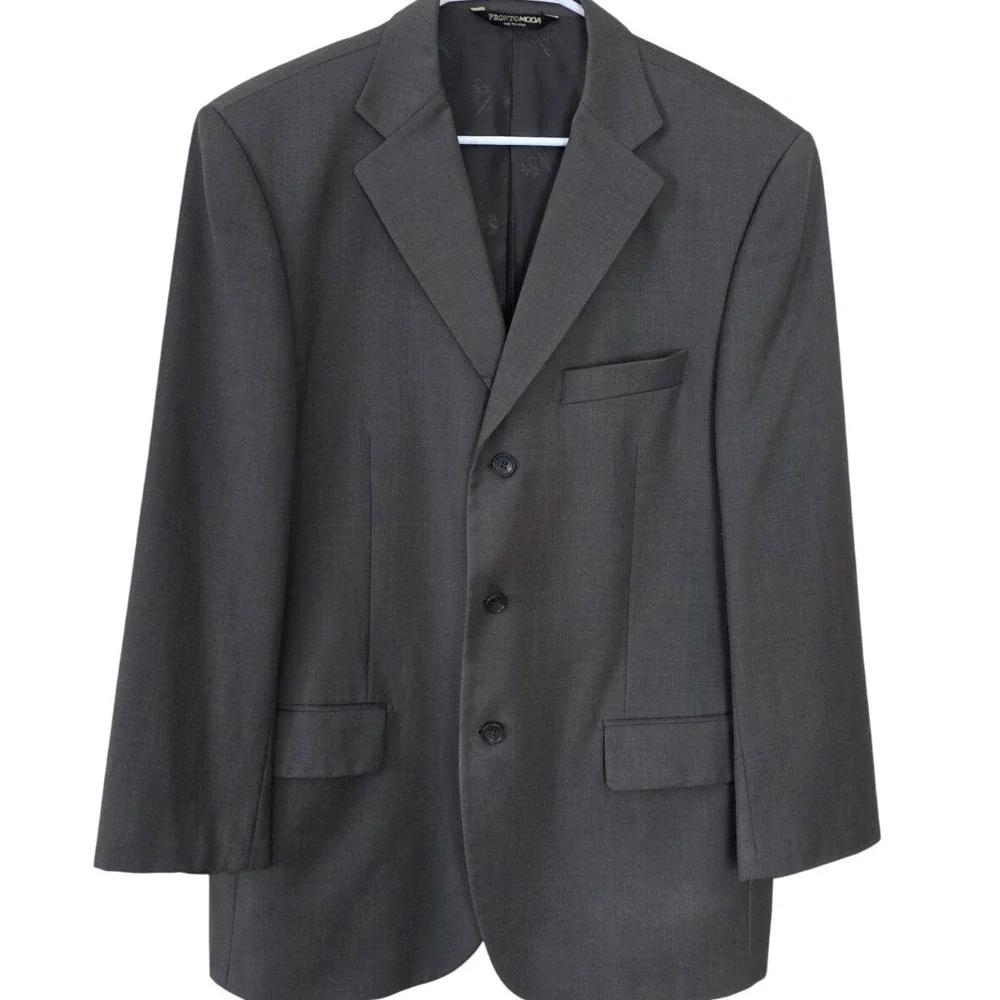 ProntoModa Italia Mens Blazer Suit Jacket Olive Merino Wool Super‎ 140s Size 40